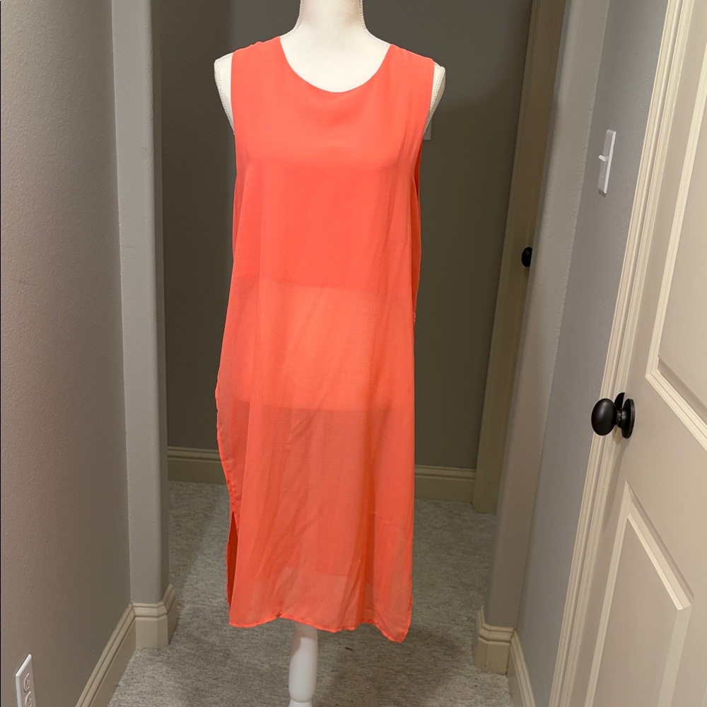 She + Sky Coral Sleeveless Tunic